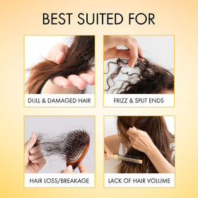 Botanic Hearth before and after hair comparison showing improved smoothness and shine