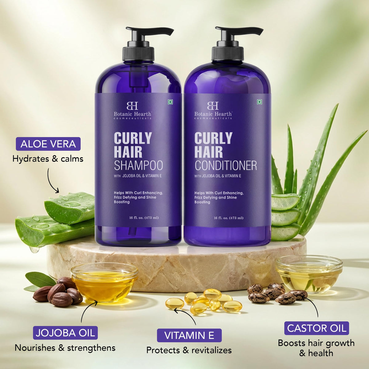 Botanic Hearth in-shower use styling curls with visible hydration benefit