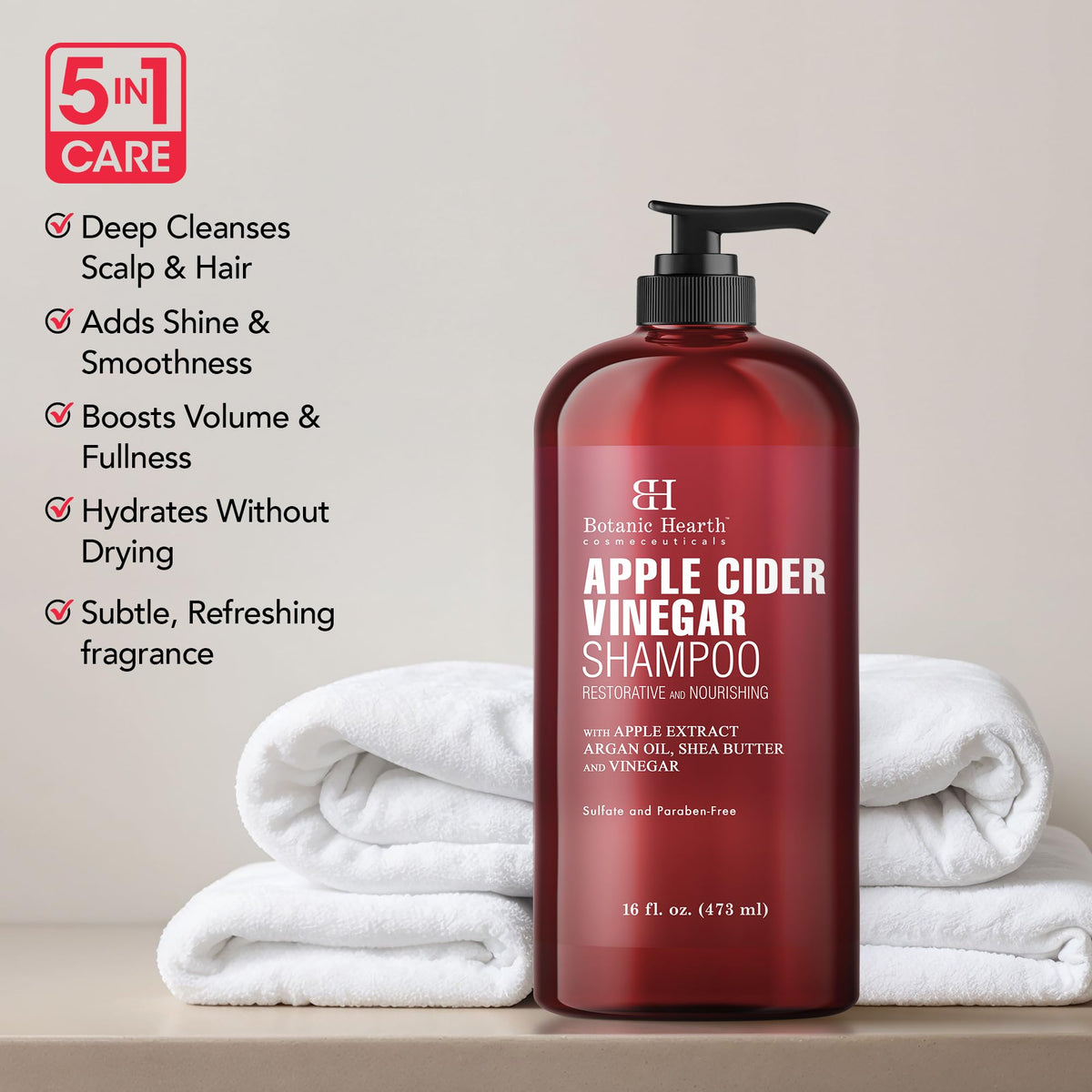 Botanic Hearth shampoo in-shower application demonstrating gentle cleansing