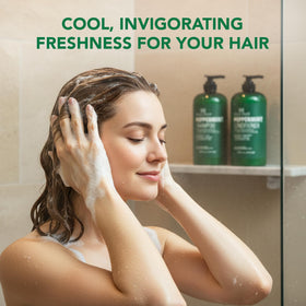 Botanic Hearth label close-up highlighting keratin and sulfate-free formula benefit