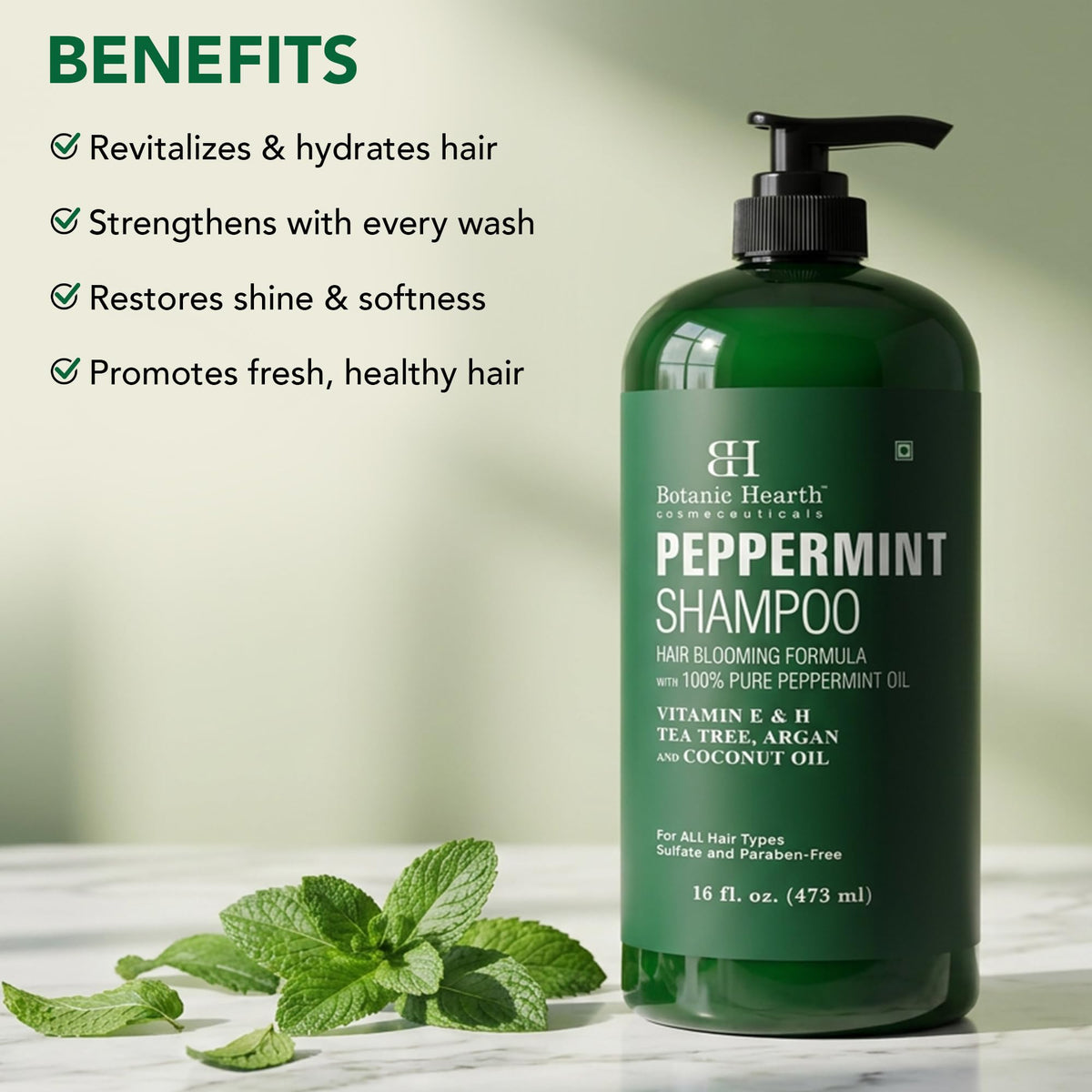 Botanic Hearth label close-up highlighting key botanical ingredients