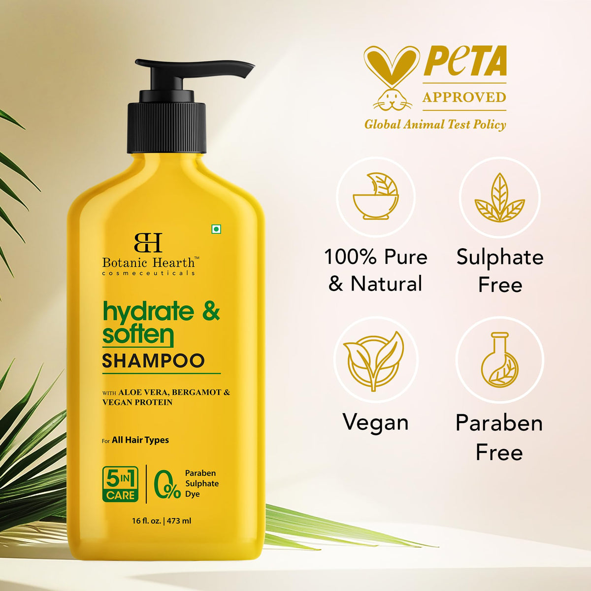 Botanic Hearth shampoo on bathroom shelf in lifestyle scene showing refreshed routine