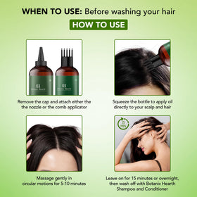 Botanic Hearth pouring oil into scalp for a soothing massage treatment
