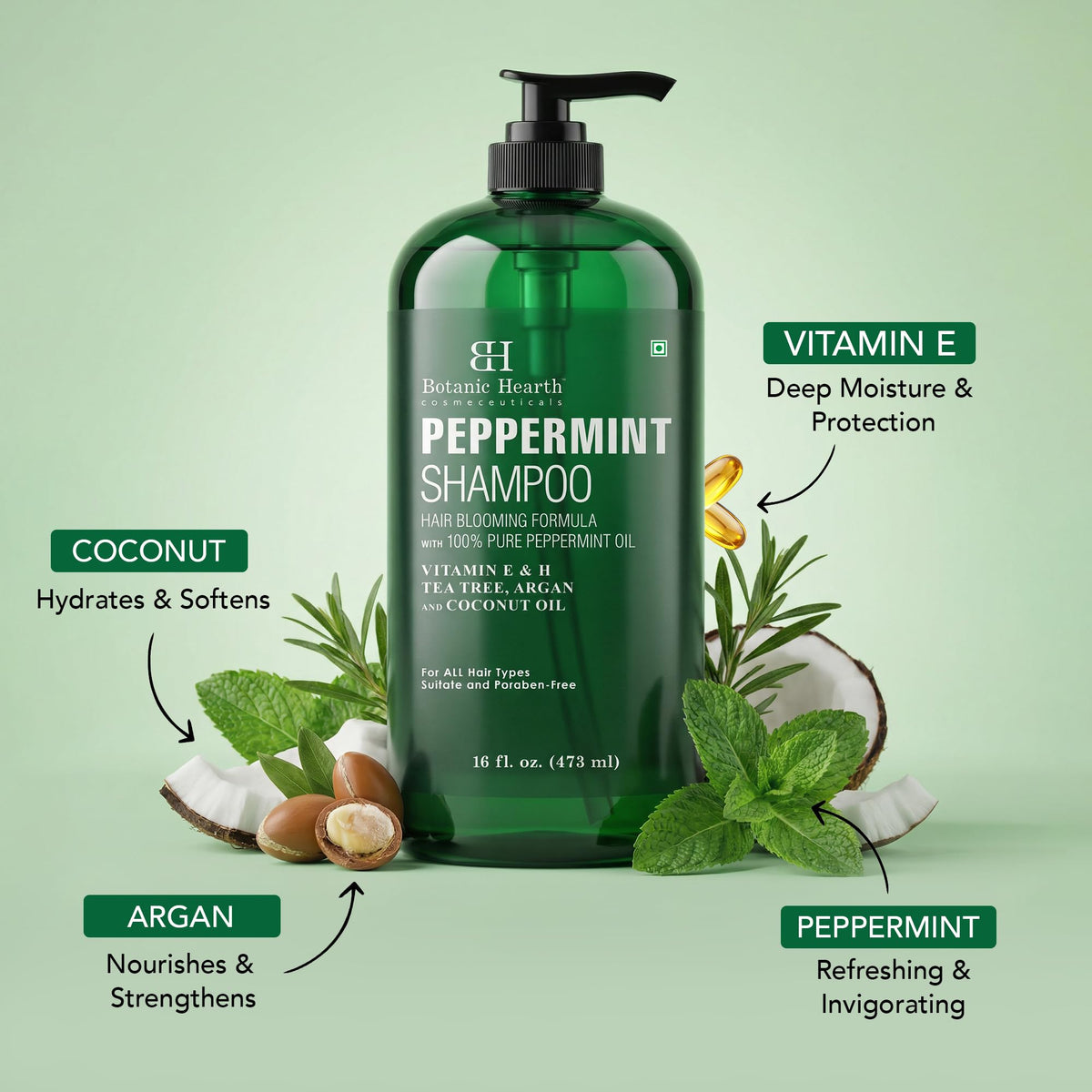 Botanic Hearth pouring shampoo texture for gentle lathering benefit