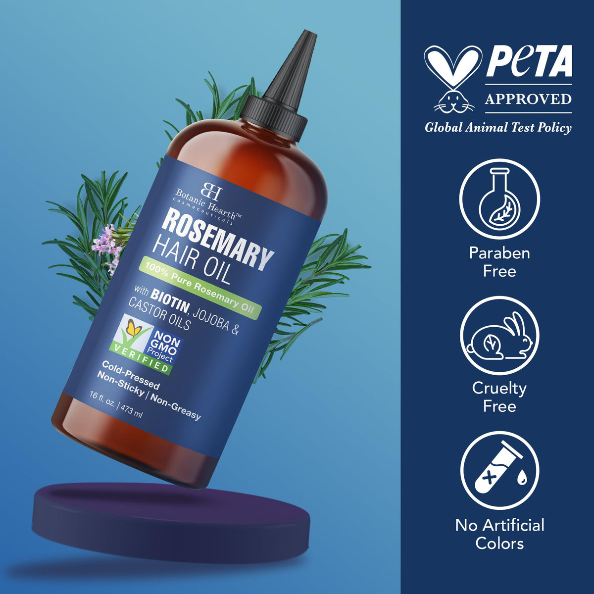 Botanic Hearth scalp massager included with bottle to boost circulation benefits
