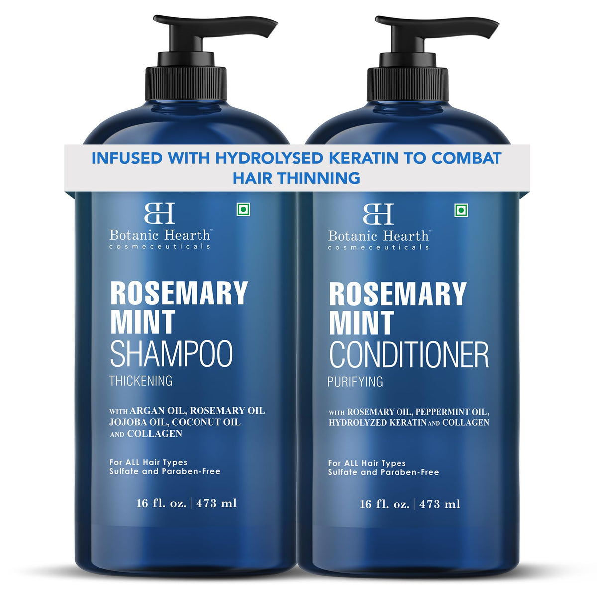 Botanic Hearth shampoo label close-up highlighting ingredients and clarity