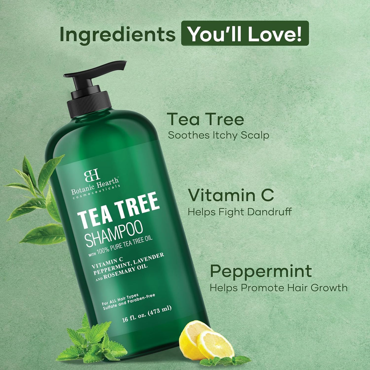 Botanic Hearth shampoo pour demonstrating creamy texture and easy application benefits