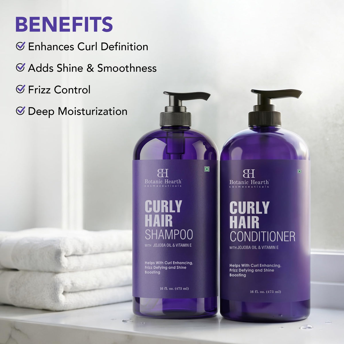 Botanic Hearth shampoo pump close-up emphasizing easy dispensing