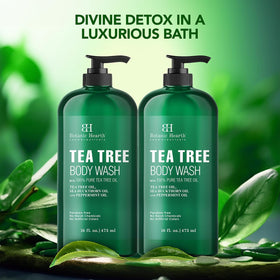 Botanic Hearth being used in shower showing refreshing peppermint sensation benefit