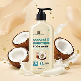 Botanic Hearth used with loofah in shower for daily gentle cleansing