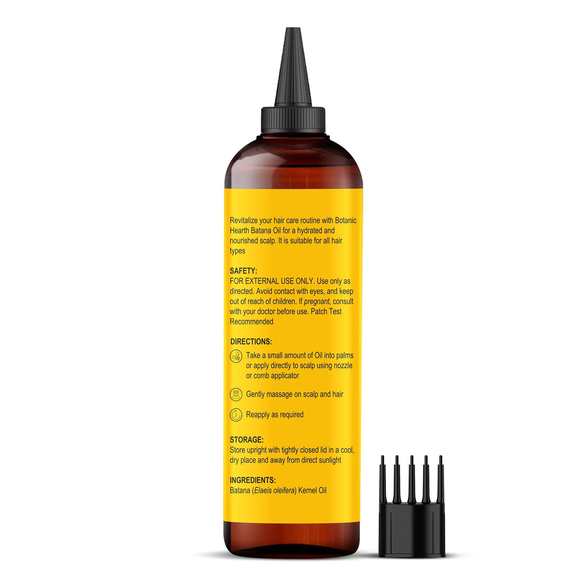 Botanic Hearth bottle in hand showing 6.7 fl oz scale for accurate sizing