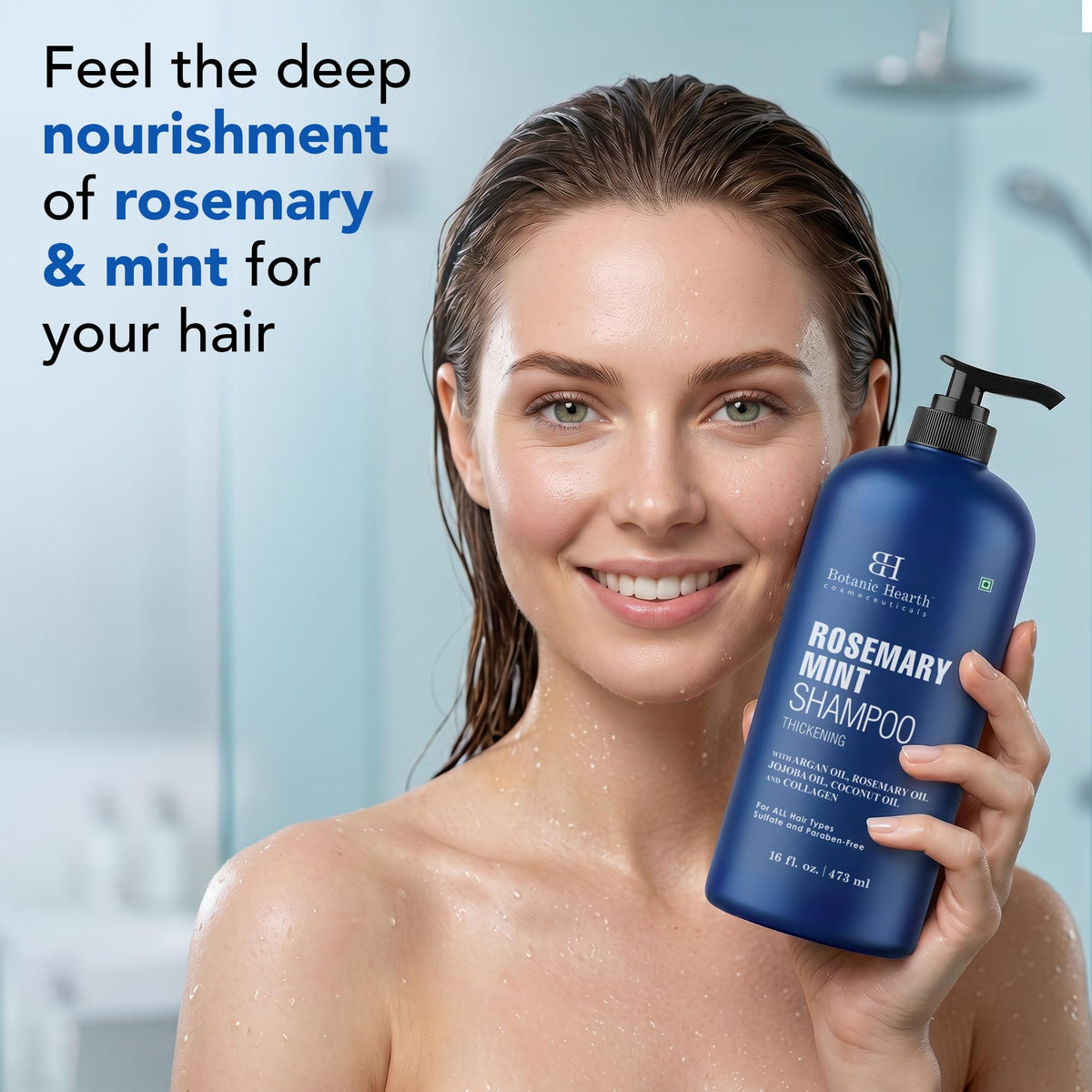 Botanic Hearth shampoo lather close-up showing gentle foam