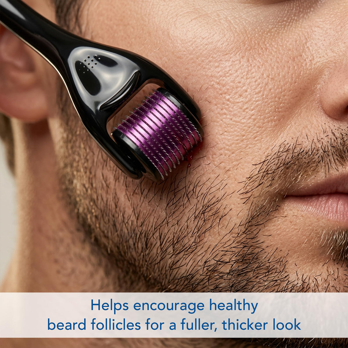 Botanic Hearth using roller on scalp illustrating gentle application