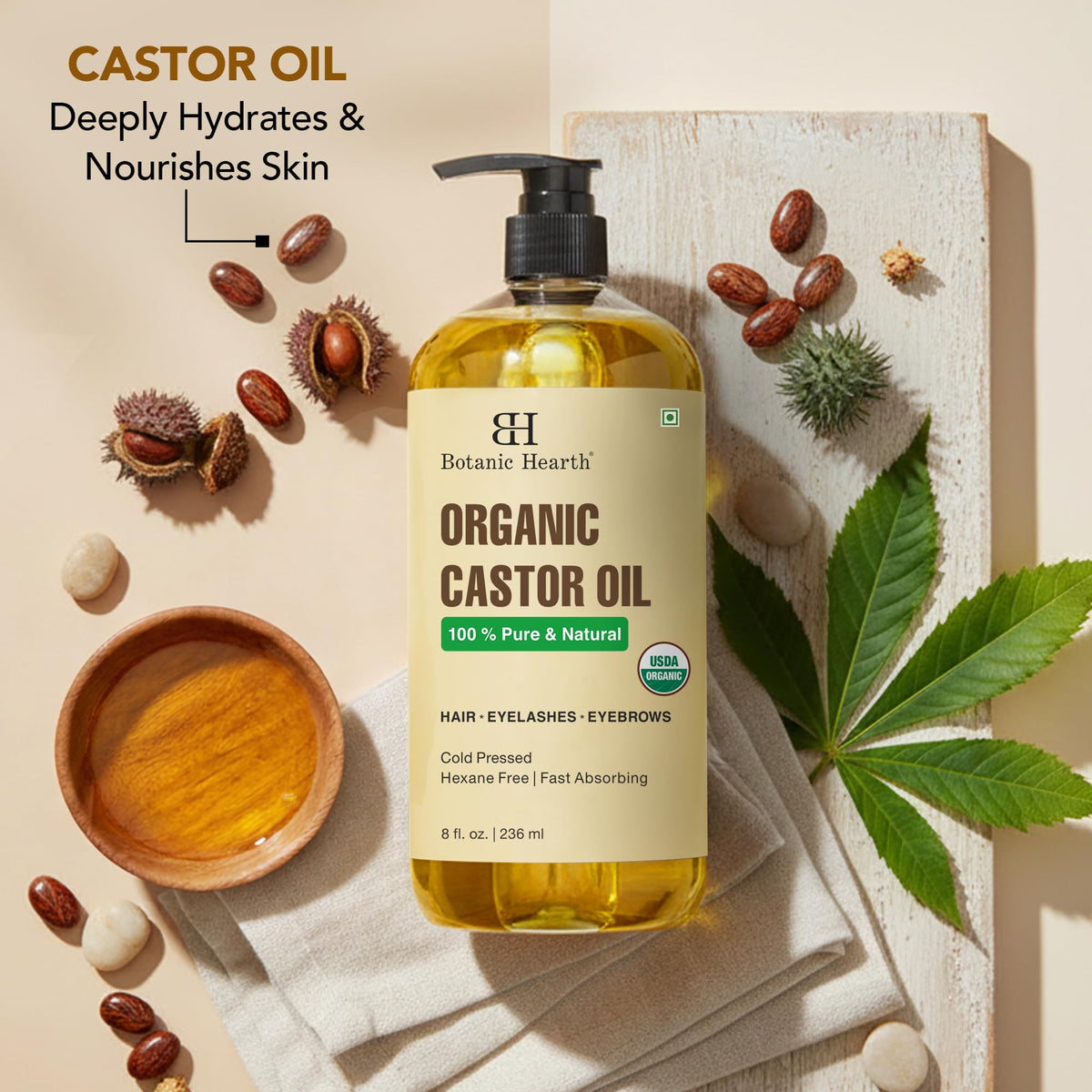 Botanic Hearth lifestyle scene with wrap and oil in a self-care setting