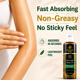 Botanic Rain applied on hand demonstrating non-greasy finish and soft skin feel