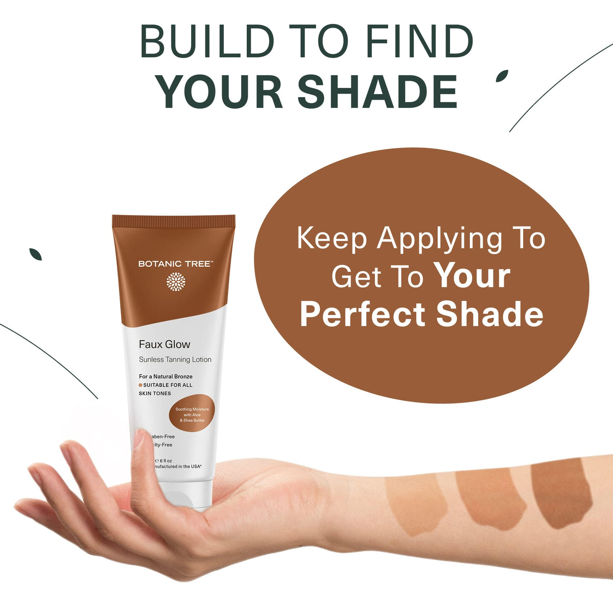 Botanic Tree facial application showing gentle, buildable bronzing