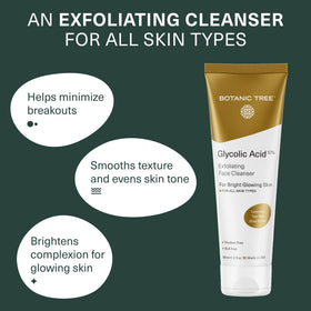 Botanic Tree cleanser texture on hand emphasizing smooth lathering benefit
