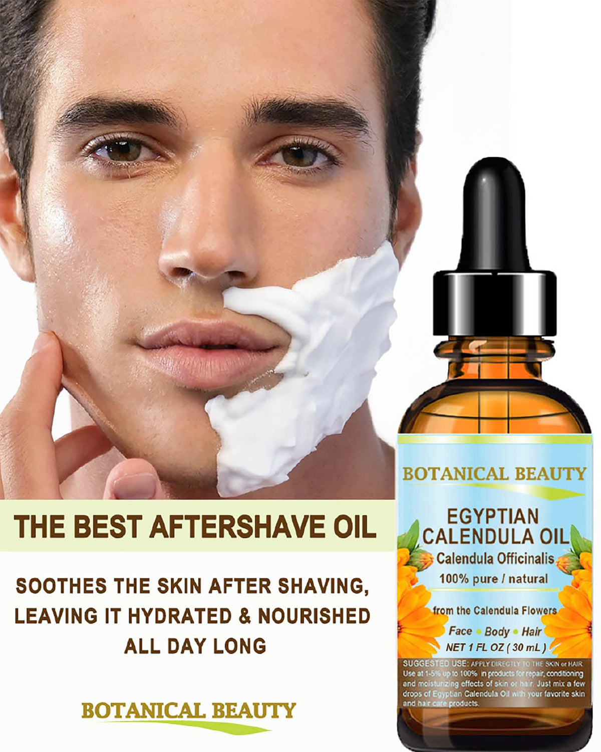 Botanical Beauty oil smoothing hair ends to reduce frizz and dryness