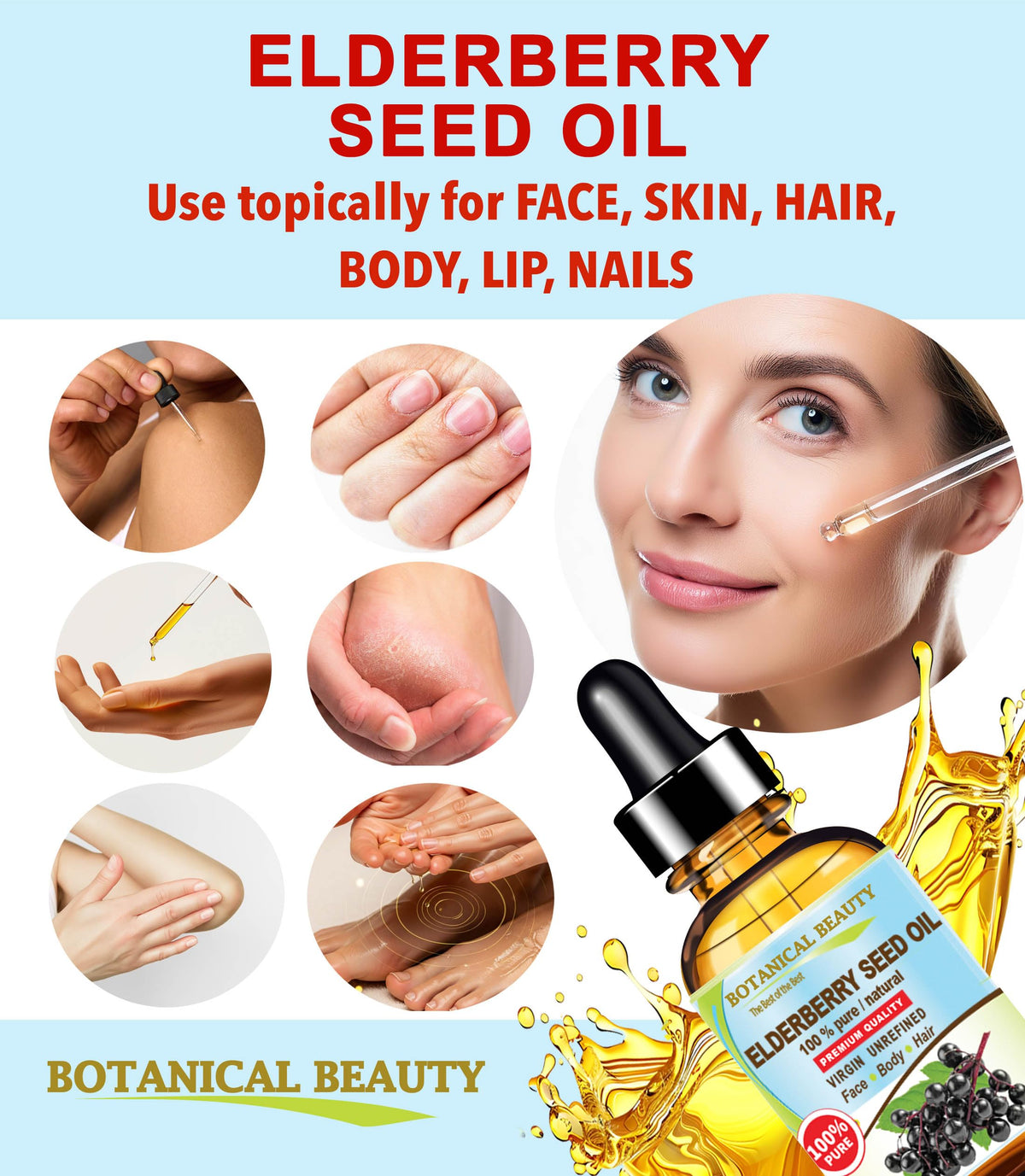Botanical Beauty oil on hair ends showing smoother, strengthened strands