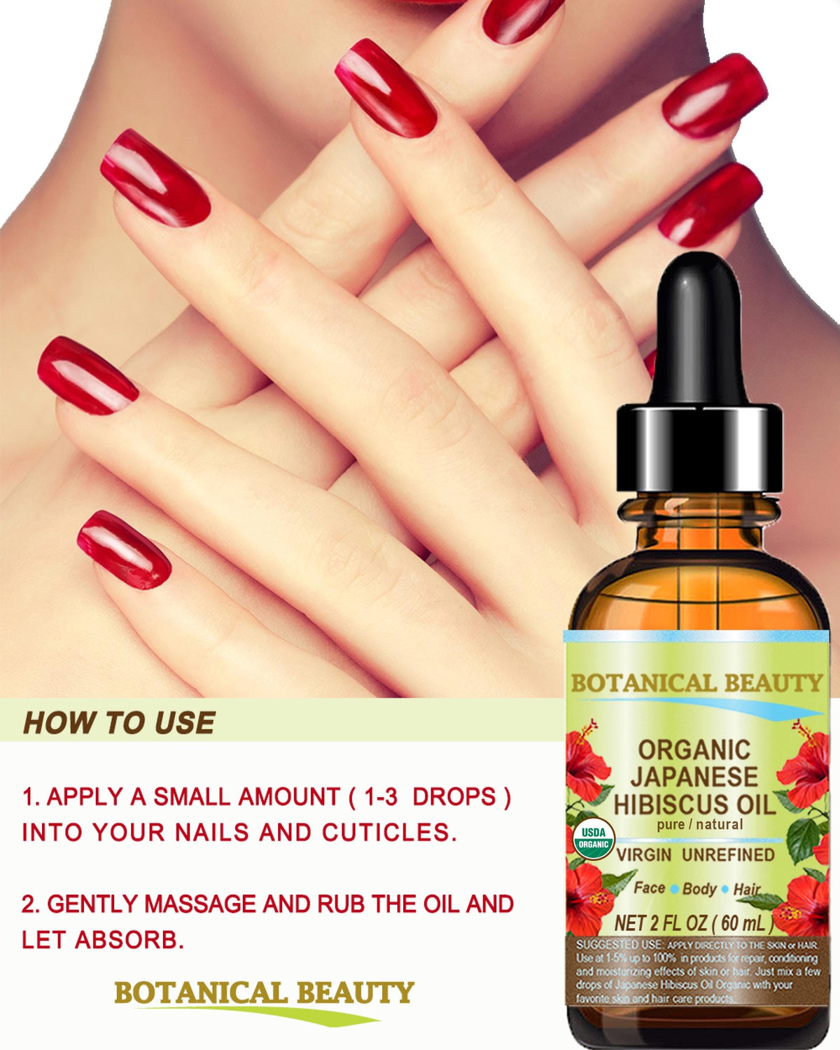 Botanical Beauty oil on hair ends demonstrating shine restoration and smoothing