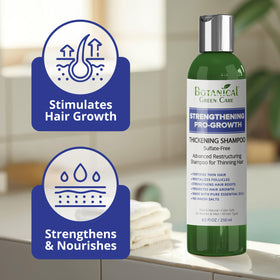 Botanical Green Care bottle beside scalp brush suggesting enhanced application and uptake