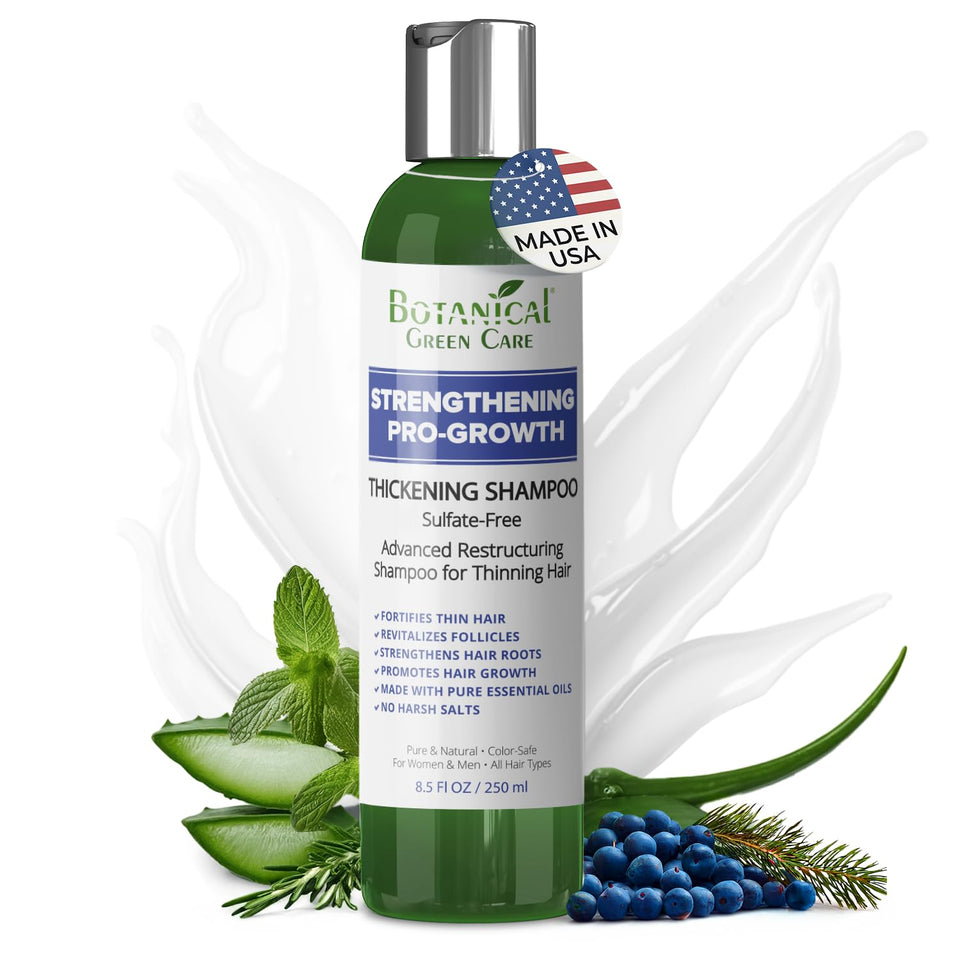 Botanical Green Care front bottle view showing clean packaging and volumizing benefit