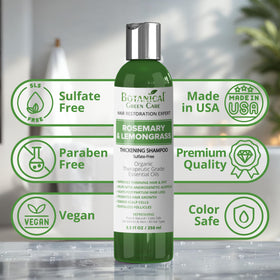 Botanical Green Care dispensing shampoo into hand for easy use