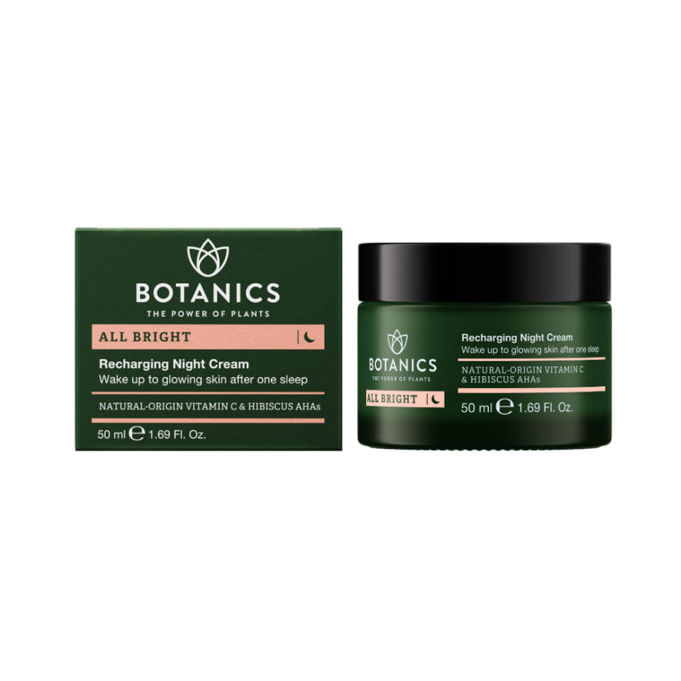 Botanics front packaging showing jar and label, clear product identity and benefit