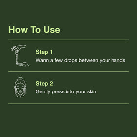 Botanics oil being warmed in hand demonstrating easy application and comfort