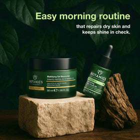 Botanics product label and ingredients list emphasizing organic components