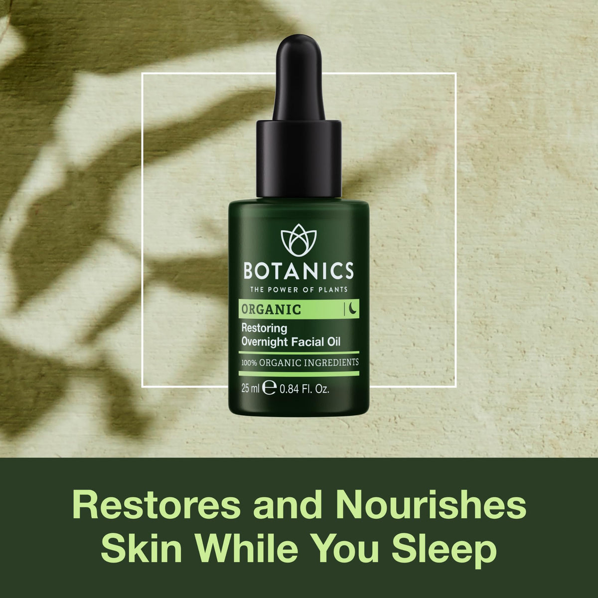 Botanics dropper dispensing rosehip oil illustrating precise, mess-free use