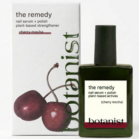 Botanist Nails bottle front view showing Cherry Mocha shade and repair benefits