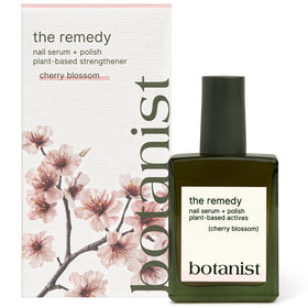 Botanist Nails front packaging showing treatment polish benefits and cherry blossom tint