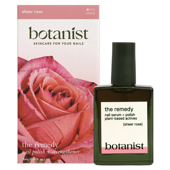 Botanist The Remedy Rose front bottle showing product and soft rose tint benefit