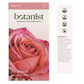 Botanist The Remedy Rose label closeup showing plant-based ingredients and vegan benefit