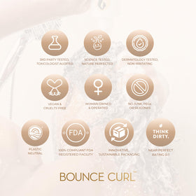 Bounce Curl conditioner aiding a wide-tooth comb to reduce tugging and breakage