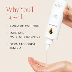 Bounce Curl pump dispenser closeup for easy shampoo dispensing