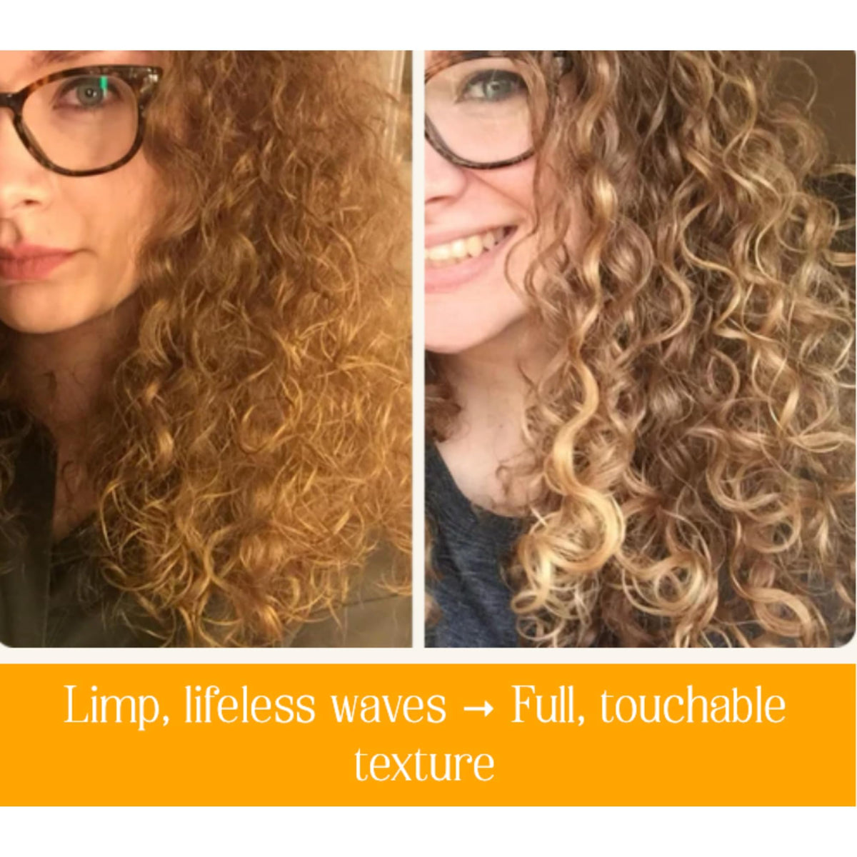 BOUNCE STYLE product applied to wavy hair for improved definition