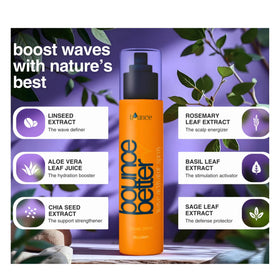 BOUNCE STYLE styled beach waves illustrating frizz control