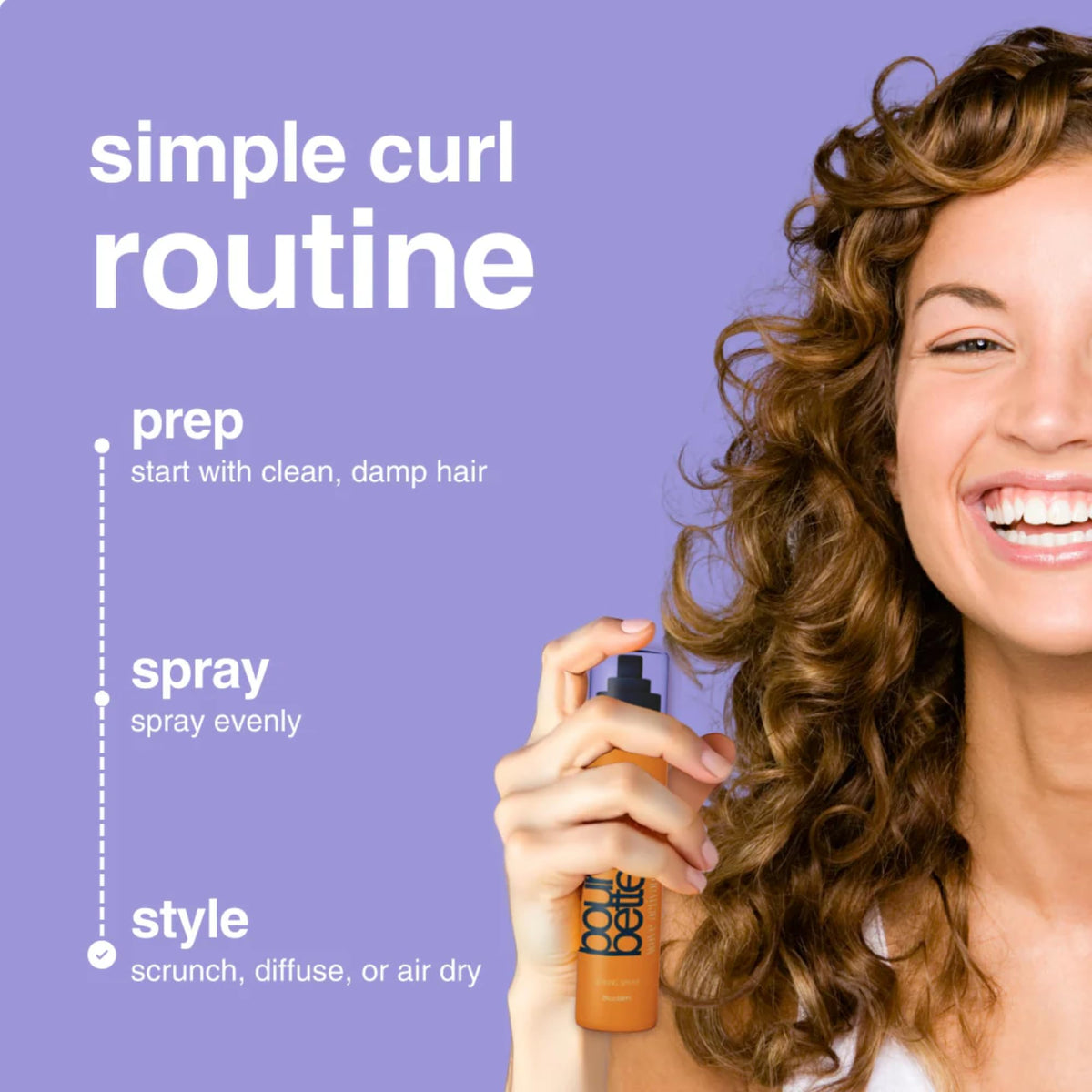 BOUNCE STYLE spray nozzle dispensing lightweight leave-in