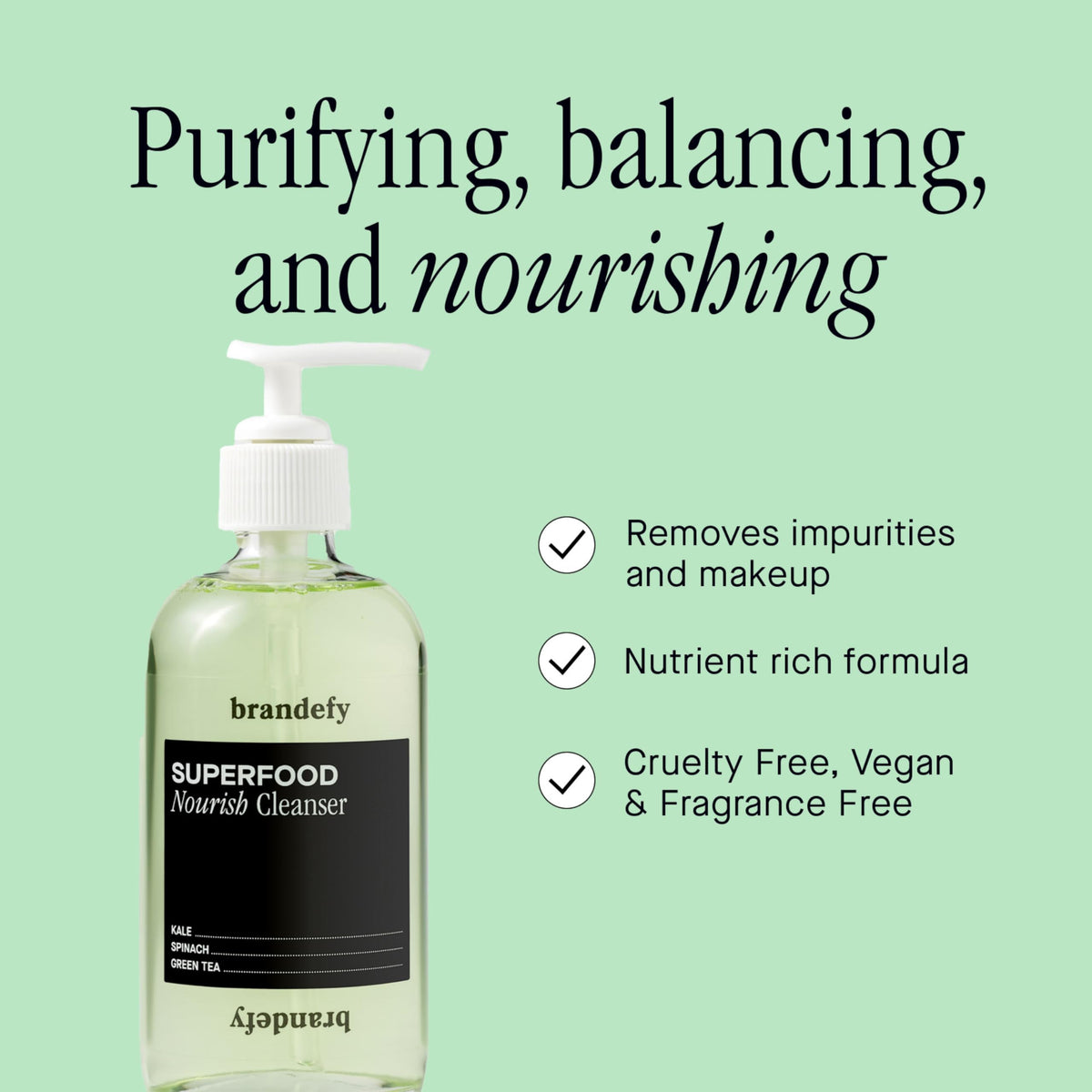 Brandefy gel texture on hand showing lightweight, hydrating feel