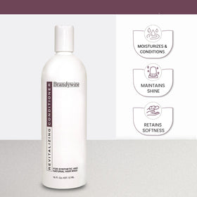 Brandywine applied to synthetic wig fibers showing detangling and smoother finish