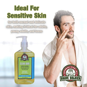 Brave Soldier bottle staged with other skincare showing routine-friendly benefit