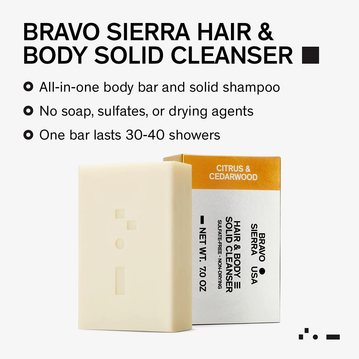 Bravo Sierra bar close-up texture highlighting moisturizing shea and oat benefits
