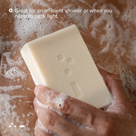 Bravo Sierra bar lathering in shower for effective cleansing benefit