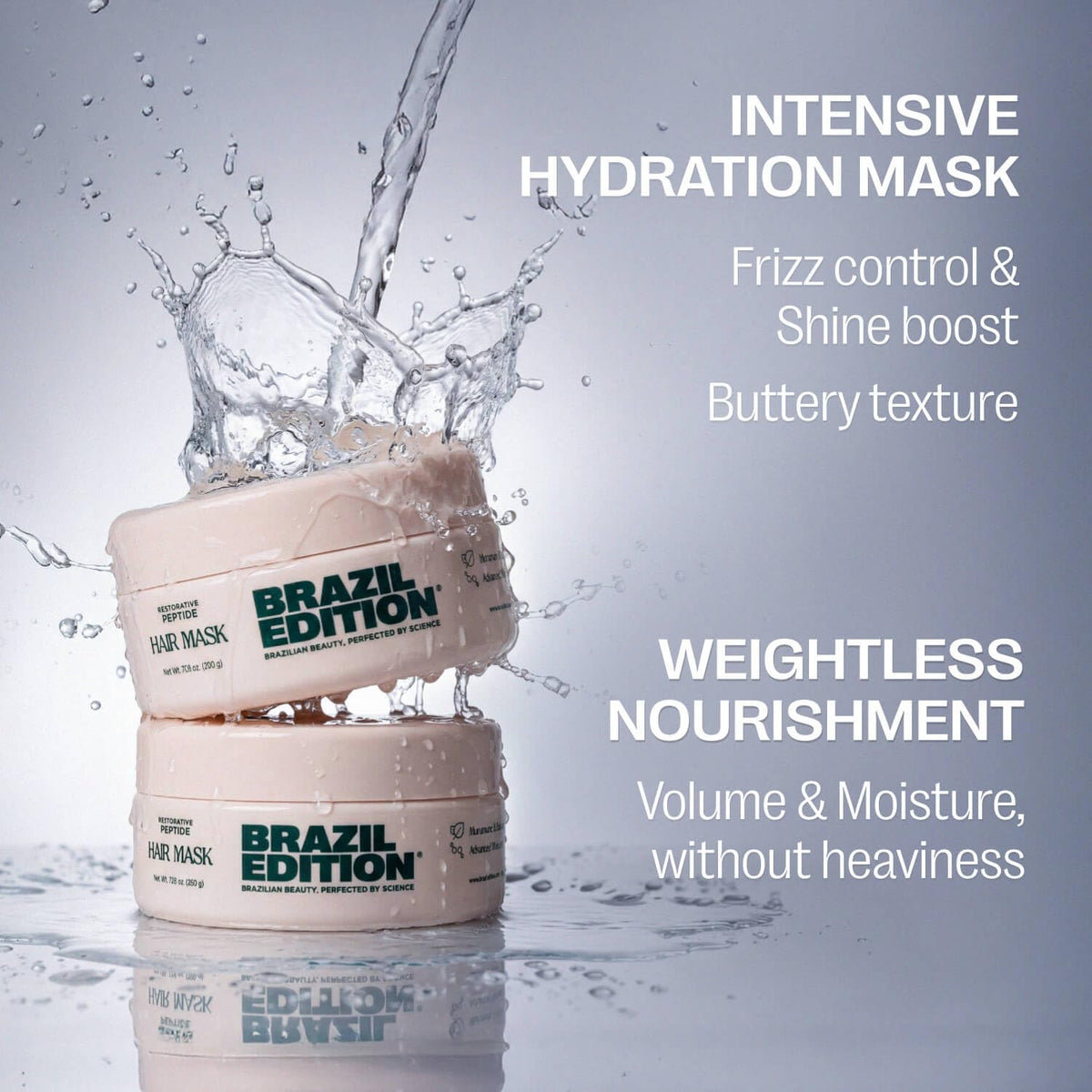 BRAZIL EDITION label close-up focusing on peptides and ingredient callouts for trust