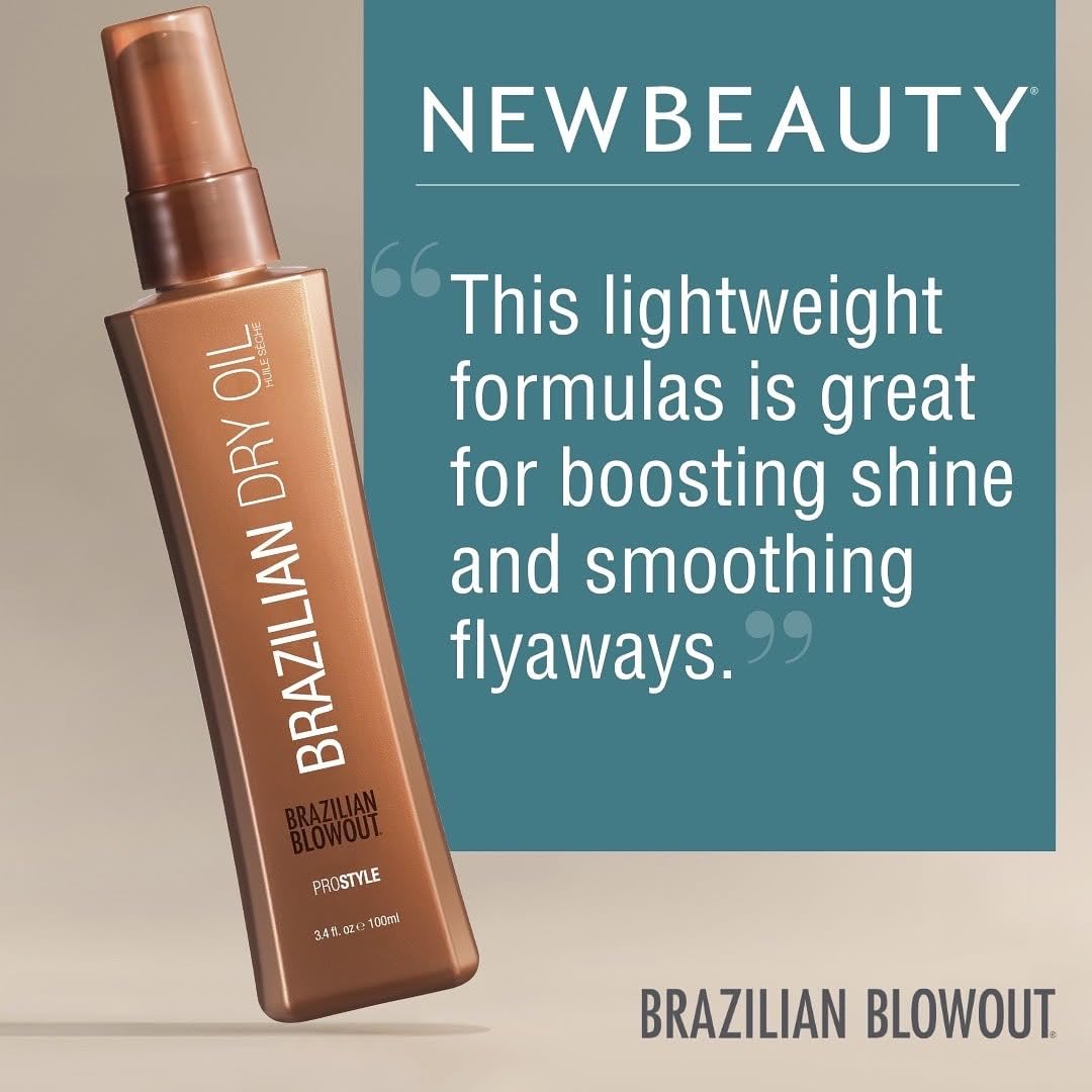 BRAZILIAN BLOWOUT pump application dispensing oil onto fingertips for precise, no-waste styling