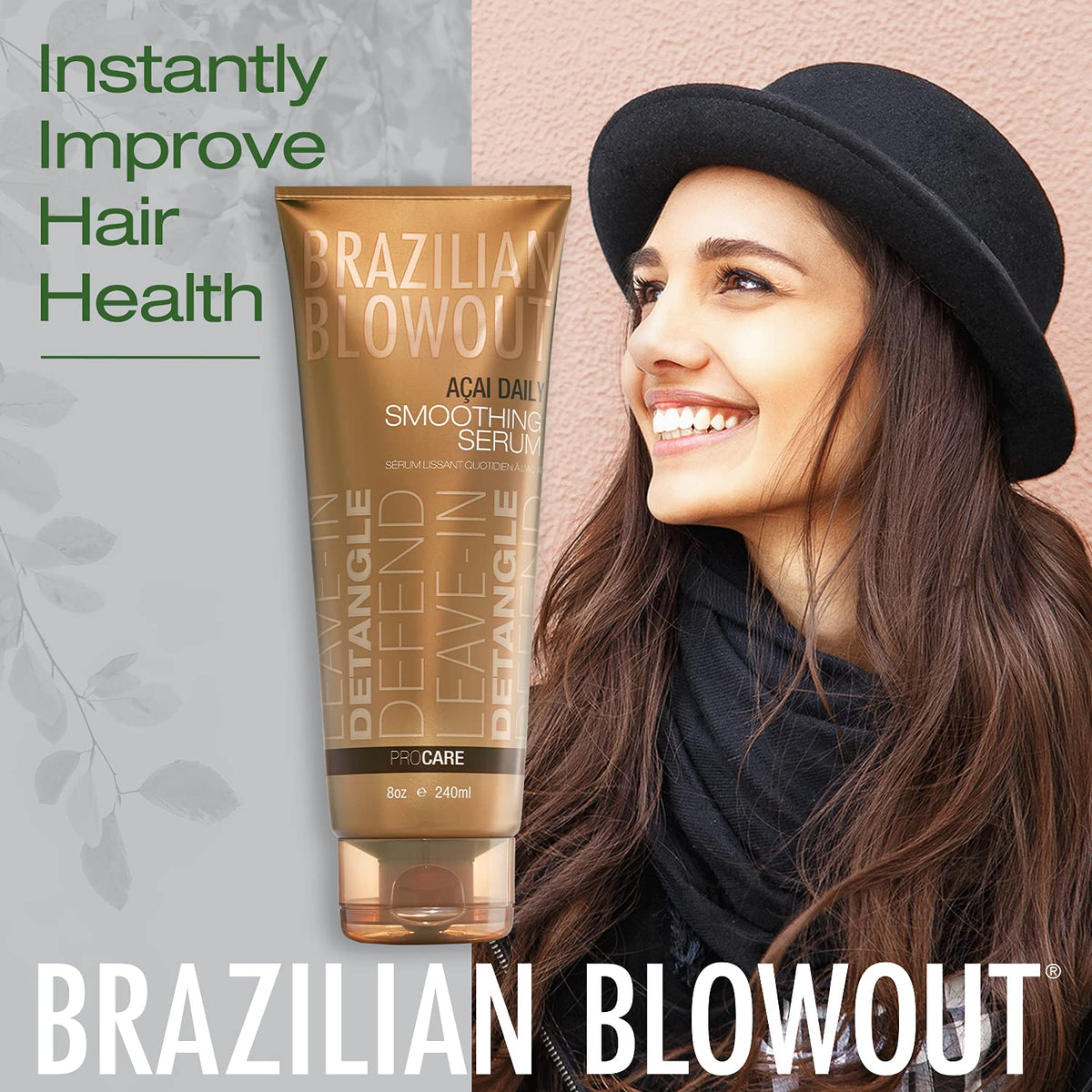 BRAZILIAN BLOWOUT applied to hair during blowdry demonstrating frizz control and shine