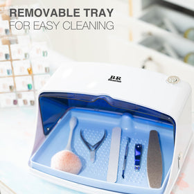 BRBLUERISE with beauty tools arranged to display multi-item sanitizing