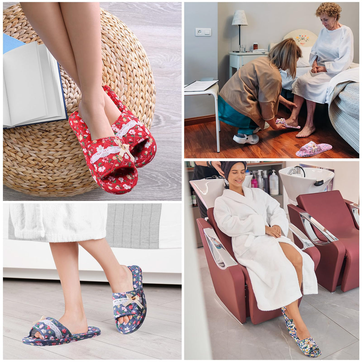 Breathffy slippers arranged in spa setting suggesting guest-ready elegance